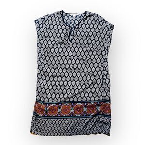 Daniel Rainn Women Floral Sleeveless Blouse Top Mandala with Pockets Size M